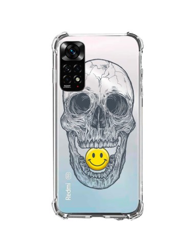 Coque Xiaomi Redmi Note 11 / 11S Tête de Mort Smiley Transparente - Rachel Caldwell