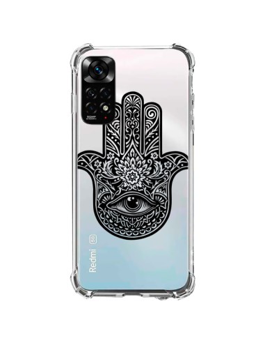 Coque Xiaomi Redmi Note 11 / 11S Hamsa Cinq Doigts Main Mauvais Oeil Transparente - Rachel Caldwell