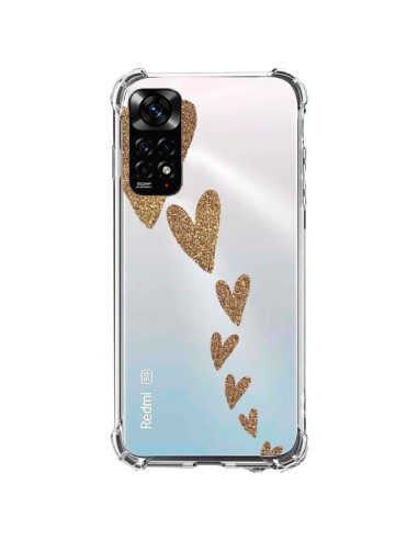 Coque Xiaomi Redmi Note 11 / 11S Coeur Falling Gold Hearts Transparente - Sylvia Cook