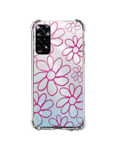 Coque Xiaomi Redmi Note 11 / 11S Flower Garden Pink Fleur Transparente - Sylvia Cook