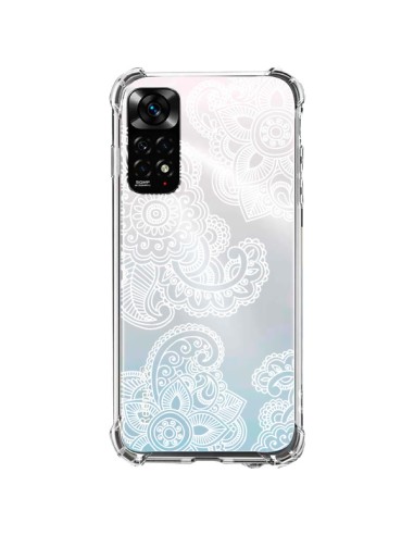 Coque Xiaomi Redmi Note 11 / 11S Lacey Paisley Mandala Blanc Fleur Transparente - Sylvia Cook