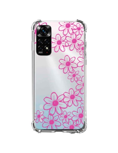 Coque Xiaomi Redmi Note 11 / 11S Pink Flowers Fleurs Roses Transparente - Sylvia Cook