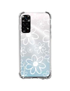 Coque Xiaomi Redmi Note 11 / 11S Mandala Blanc White Flower Transparente - Sylvia Cook