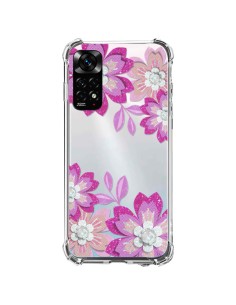 Cover Xiaomi Redmi Note 11 / 11S Fiori Invernali Rosa Trasparente - Sylvia Cook