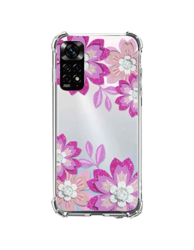 Coque Xiaomi Redmi Note 11 / 11S Winter Flower Rose, Fleurs d'Hiver Transparente - Sylvia Cook