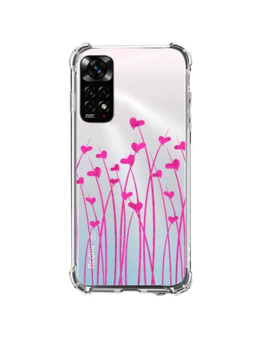 Coque Xiaomi Redmi Note 11 / 11S Love in Pink Amour Rose Fleur Transparente - Sylvia Cook