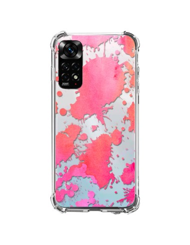 Cover Xiaomi Redmi Note 11 / 11S Splash Colorato Rosa Arancione Trasparente - Sylvia Cook