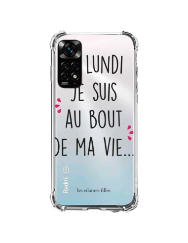 Xiaomi Redmi Note 11 / 11S Case Monday is the end of my life Clear - Les Vilaines Filles