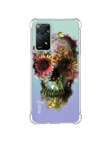 Xiaomi Redmi Note 11 Pro Case Skull Flowers Clear - Ali Gulec