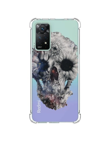 Coque Xiaomi Redmi Note 11 Pro Floral Skull Tête de Mort Transparente - Ali Gulec