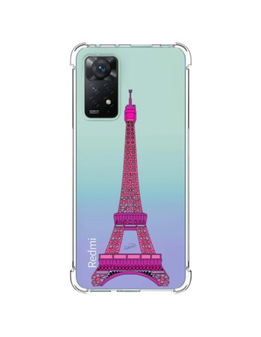 Coque Xiaomi Redmi Note 11 Pro Tour Eiffel Rose Paris Transparente - Asano Yamazaki