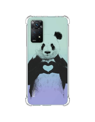Coque Xiaomi Redmi Note 11 Pro Panda All You Need Is Love Transparente - Balazs Solti