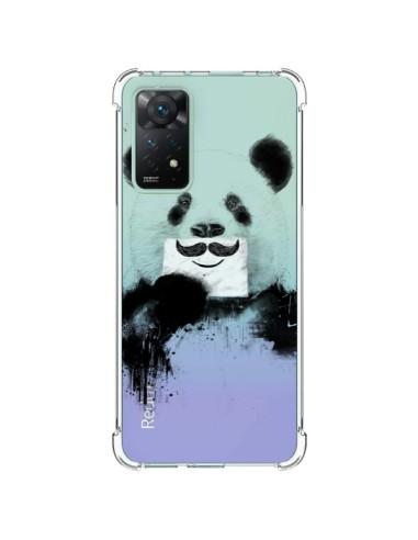 Coque Xiaomi Redmi Note 11 Pro Funny Panda Moustache Transparente - Balazs Solti