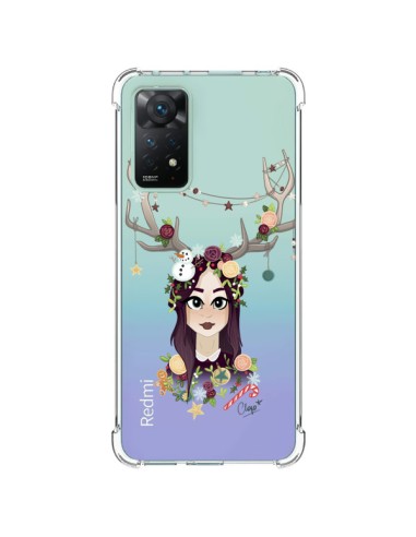 Coque Xiaomi Redmi Note 11 Pro Christmas Girl Femme Noel Bois Cerf Transparente - Chapo