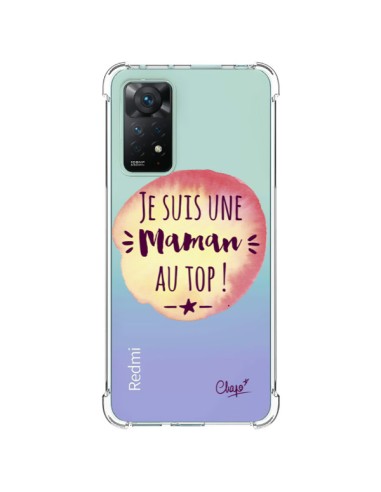 Coque Xiaomi Redmi Note 11 Pro Je suis une Maman au Top Orange Transparente - Chapo