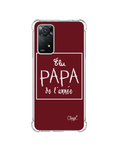 Coque Xiaomi Redmi Note 11 Pro Elu Papa de l'Année Rouge Bordeaux - Chapo