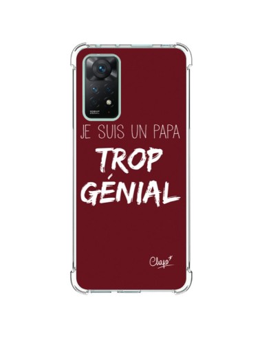 Coque Xiaomi Redmi Note 11 Pro Je suis un Papa trop Génial Rouge Bordeaux - Chapo