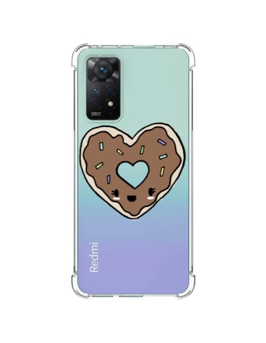 Coque Xiaomi Redmi Note 11 Pro Donuts Heart Coeur Chocolat Transparente - Claudia Ramos