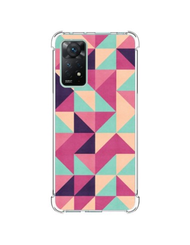 Coque Xiaomi Redmi Note 11 Pro Azteque Triangle Rose Vert - Eleaxart