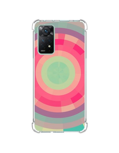 Coque Xiaomi Redmi Note 11 Pro Spirale de Couleurs Rose Vert - Eleaxart