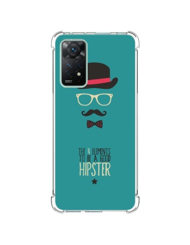 Xiaomi Redmi Note 11 Pro Case Hat, Glasses, Moustache, Bow Tie to be a Good Hipster - Eleaxart