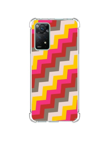 Coque Xiaomi Redmi Note 11 Pro Lignes Triangle Azteque Rose Rouge - Eleaxart