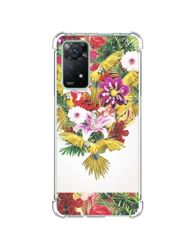 Coque Xiaomi Redmi Note 11 Pro Parrot Floral Perroquet Fleurs - Eleaxart