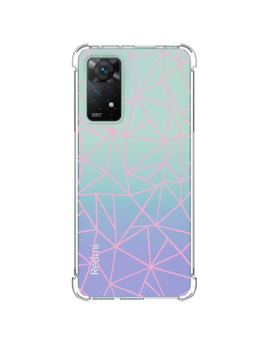 Xiaomi Redmi Note 11 Pro Case Lines Triangle Pink Clear - Project M
