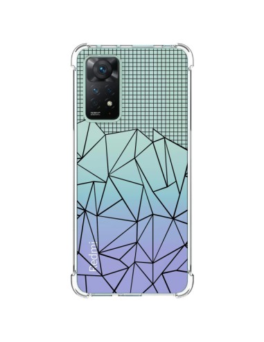 Cover Xiaomi Redmi Note 11 Pro Linee Griglia Grid Abstract Nero Trasparente - Project M