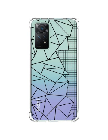 Coque Xiaomi Redmi Note 11 Pro Lignes Grilles Side Grid Abstract Noir Transparente - Project M