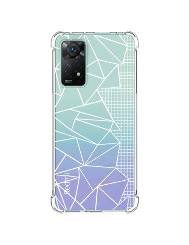 Coque Xiaomi Redmi Note 11 Pro Lignes Grilles Side Grid Abstract Blanc Transparente - Project M