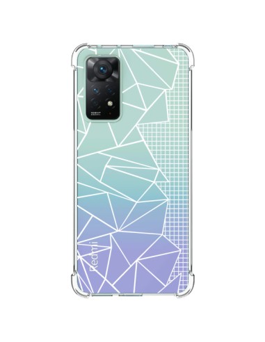 Xiaomi Redmi Note 11 Pro Case Lines Side Grid Abstract White Clear - Project M