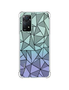 Xiaomi Redmi Note 11 Pro Case Lines Triangles Grid Abstract Black Clear - Project M