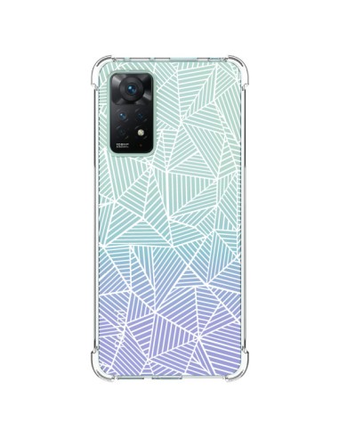 Cover Xiaomi Redmi Note 11 Pro Linee Griglia Triangles Full Grid Astratto Bianco Trasparente - Project M