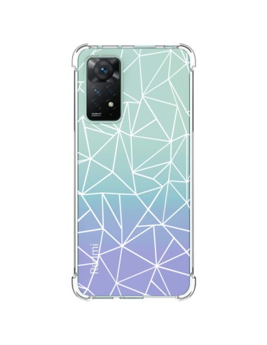 Coque Xiaomi Redmi Note 11 Pro Lignes Triangles Grid Abstract Blanc Transparente - Project M