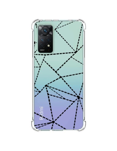 Coque Xiaomi Redmi Note 11 Pro Lignes Points Abstract Noir Transparente - Project M