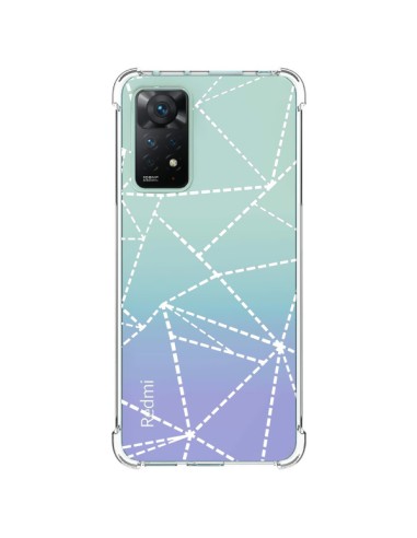 Coque Xiaomi Redmi Note 11 Pro Lignes Points Abstract Blanc Transparente - Project M