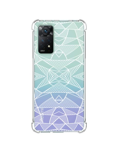 Coque Xiaomi Redmi Note 11 Pro Lignes Miroir Grilles Triangles Grid Abstract Blanc Transparente - Project M