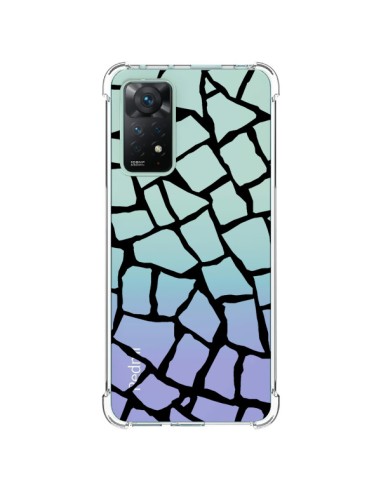 Coque Xiaomi Redmi Note 11 Pro Girafe Mosaïque Noir Transparente - Project M