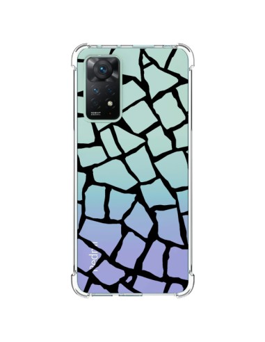 Cover Xiaomi Redmi Note 11 Pro Giraffa Mosaico Nero Trasparente - Project M