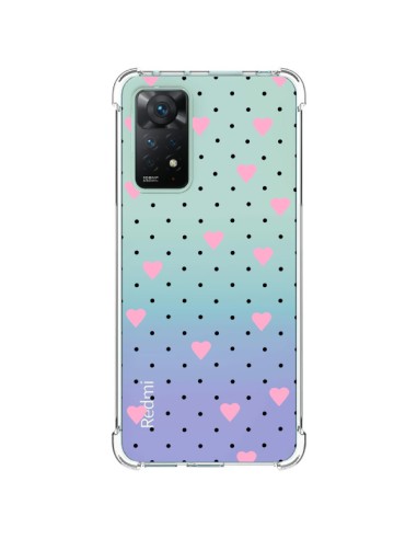 Coque Xiaomi Redmi Note 11 Pro Point Coeur Rose Pin Point Heart Transparente - Project M