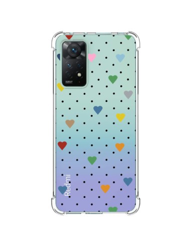 Xiaomi Redmi Note 11 Pro Case Points Hearts Colorful Clear - Project M