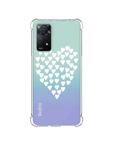 Coque Xiaomi Redmi Note 11 Pro Coeurs Heart Love Blanc Transparente - Project M