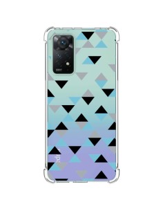Coque Xiaomi Redmi Note 11 Pro Triangles Ice Blue Bleu Noir Transparente - Project M