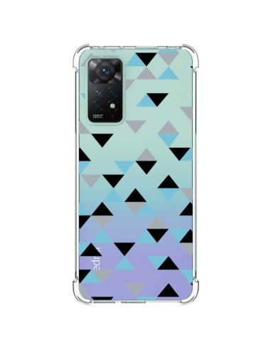 Cover Xiaomi Redmi Note 11 Pro Triangoli Ghiaccio Blu Nero Trasparente - Project M