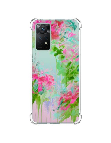 Xiaomi Redmi Note 11 Pro Case Flowers Pink Green Clear - Ebi Emporium