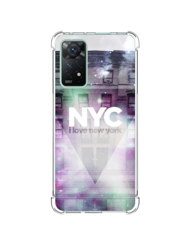 Coque Xiaomi Redmi Note 11 Pro I Love New York City Violet Vert - Javier Martinez