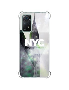 Coque Xiaomi Redmi Note 11 Pro I Love New York City Gris Violet Vert - Javier Martinez