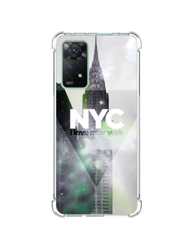 Coque Xiaomi Redmi Note 11 Pro I Love New York City Gris Violet Vert - Javier Martinez