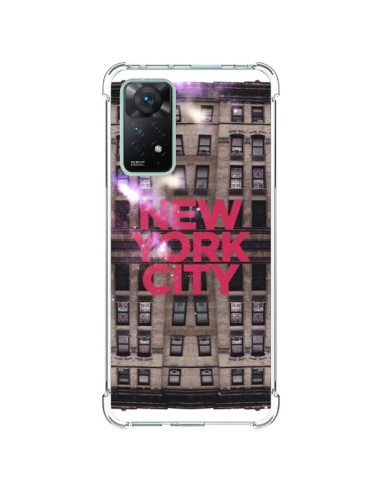 Coque Xiaomi Redmi Note 11 Pro New York City Buildings Rouge - Javier Martinez